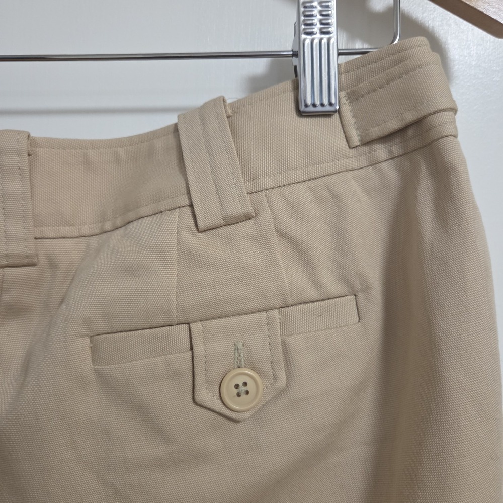 LOFT Womens Marisa Capri Pants Size 8 Beige Cropped Lace Hem Stretch Cotton - Picture 8 of 12